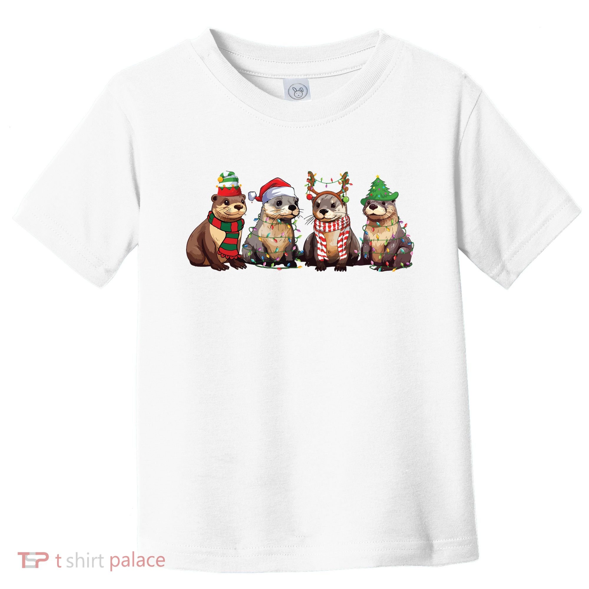 Otters Christmas Lights Toddler T-Shirt