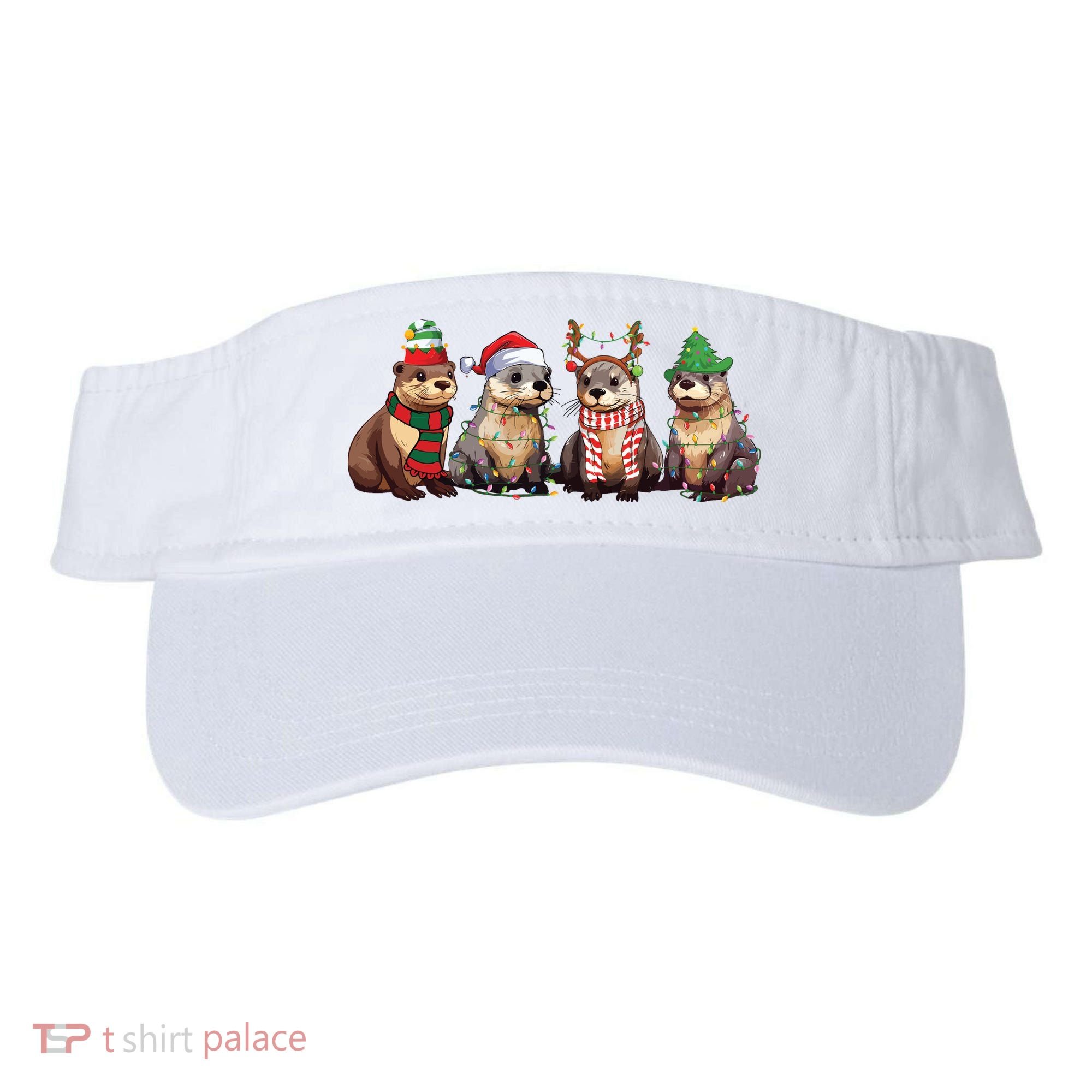 Otters Christmas Lights Visor