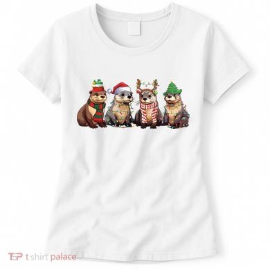 Otters Christmas Lights Women's T-Shirt