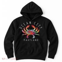 Ocean City Maryland Crab Tie Dye Summer Vacation Hoodie thumb 0