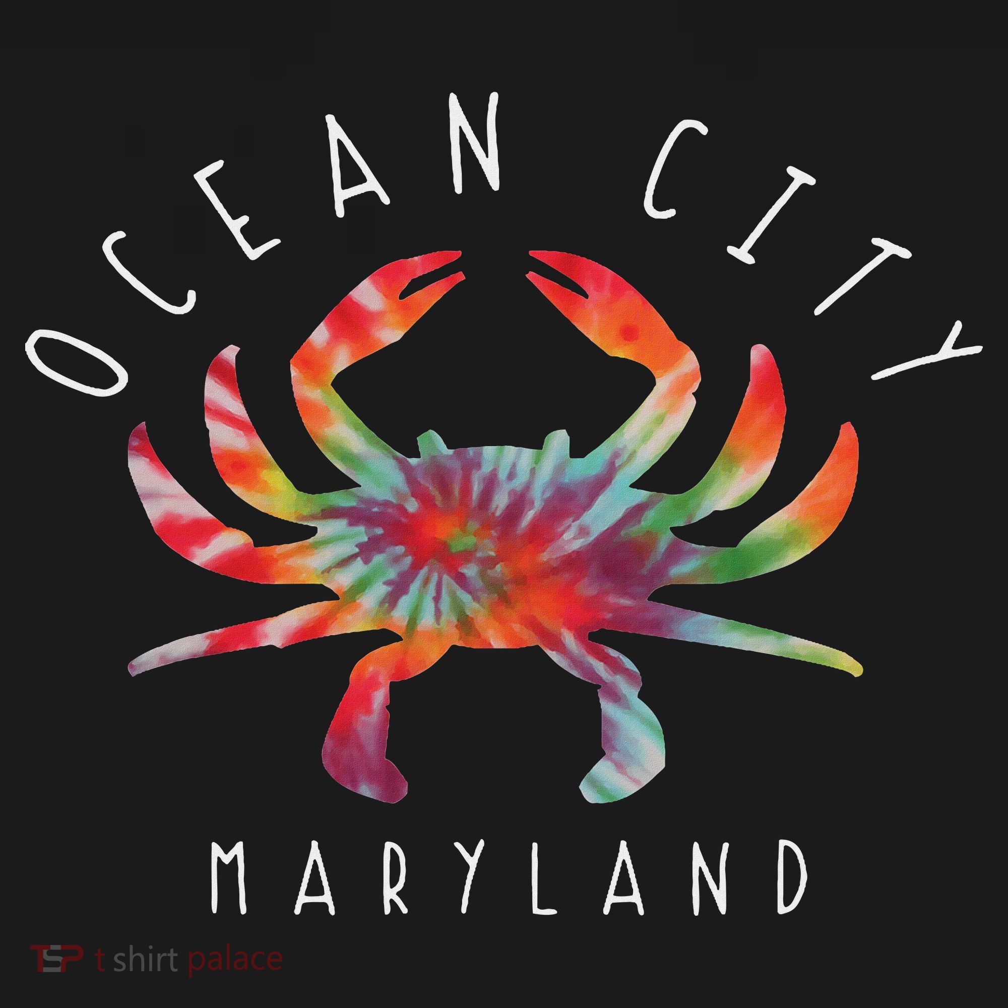 Ocean City Maryland Crab Tie Dye Summer Vacation Women's Hoodie