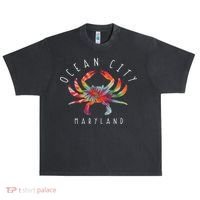 Ocean City Maryland Crab Tie Dye Summer Vacation Urban Oversized Heavyweight T-Shirt thumb 0