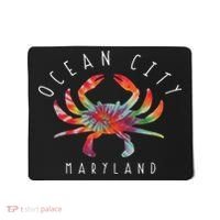 Ocean City Maryland Crab Tie Dye Summer Vacation Mousepad thumb 0