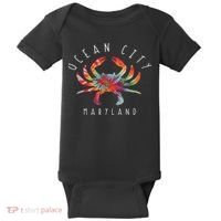 Ocean City Maryland Crab Tie Dye Summer Vacation Baby Bodysuit thumb 0