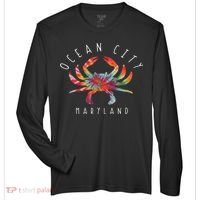 Ocean City Maryland Crab Tie Dye Summer Vacation Zone Performance Long-Sleeve T-Shirt thumb 0