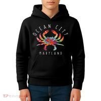 Ocean City Maryland Crab Tie Dye Summer Vacation Kids Hoodie thumb 4