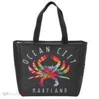 Ocean City Maryland Crab Tie Dye Summer Vacation Tote Bag thumb 0