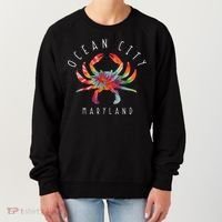 Ocean City Maryland Crab Tie Dye Summer Vacation Women's Sweatshirt thumb 0