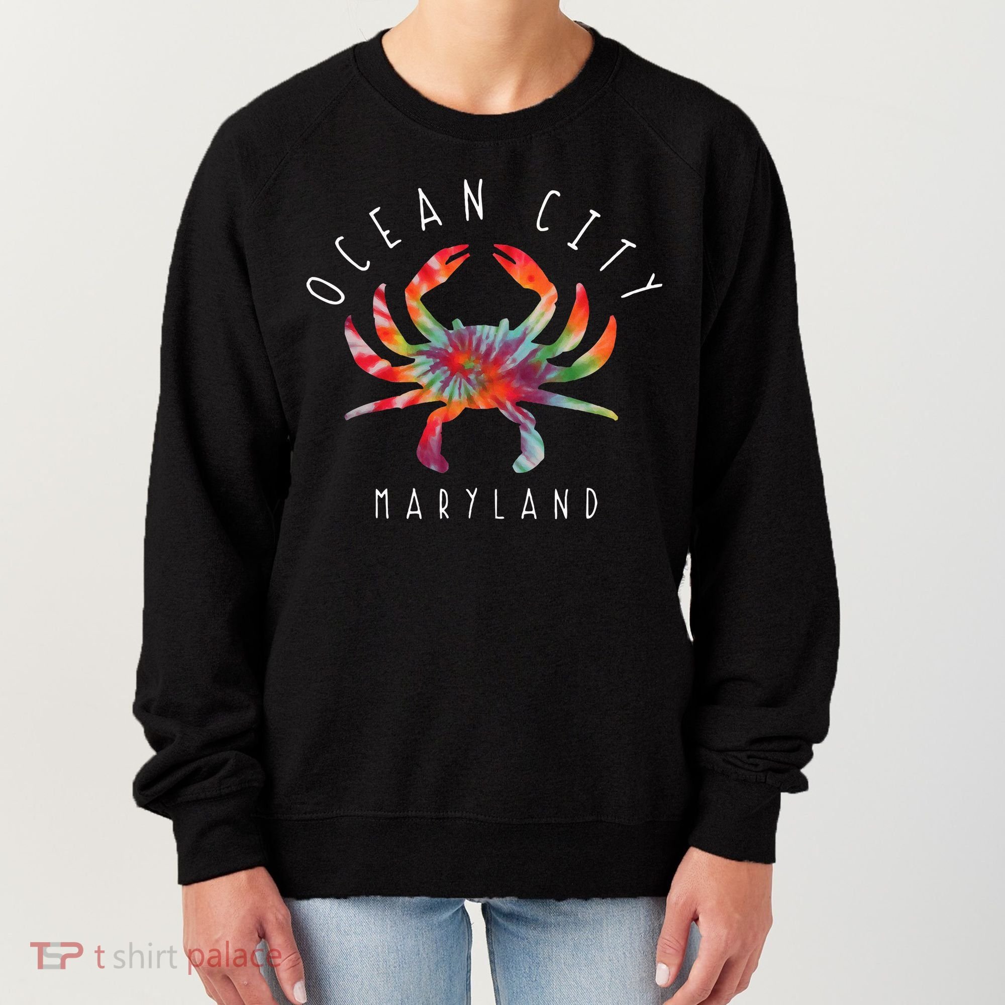 Ocean City Maryland Crab Tie Dye Summer Vacation Women's Sweatshirt