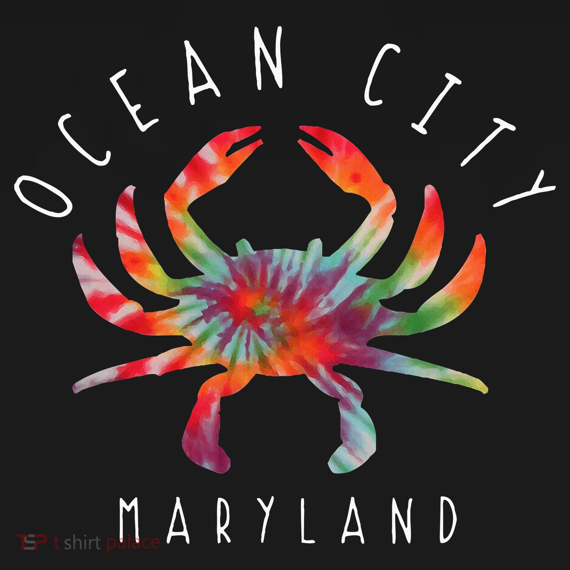Ocean City Maryland Crab Tie Dye Summer Vacation Women's Hoodie