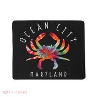 Ocean City Maryland Crab Tie Dye Summer Vacation Mousepad thumb 0