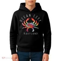 Ocean City Maryland Crab Tie Dye Summer Vacation Kids Hoodie thumb 4