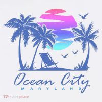 OCEAN CITY MARYLAND Beach Vacation Vintage Sunset Graphic T-Shirt thumb 7