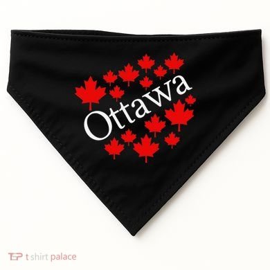 Ottawa Canada Maple Leaf Graphic USA-Made Doggie Bandana