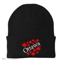 Ottawa Canada Maple Leaf Graphic Beanie thumb 0