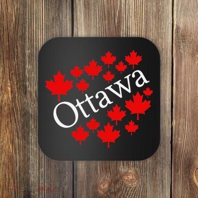 Ottawa Canada Maple Leaf Graphic Coaster