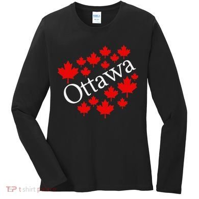 Ottawa Canada Maple Leaf Graphic Women's Long Sleeve Shirt