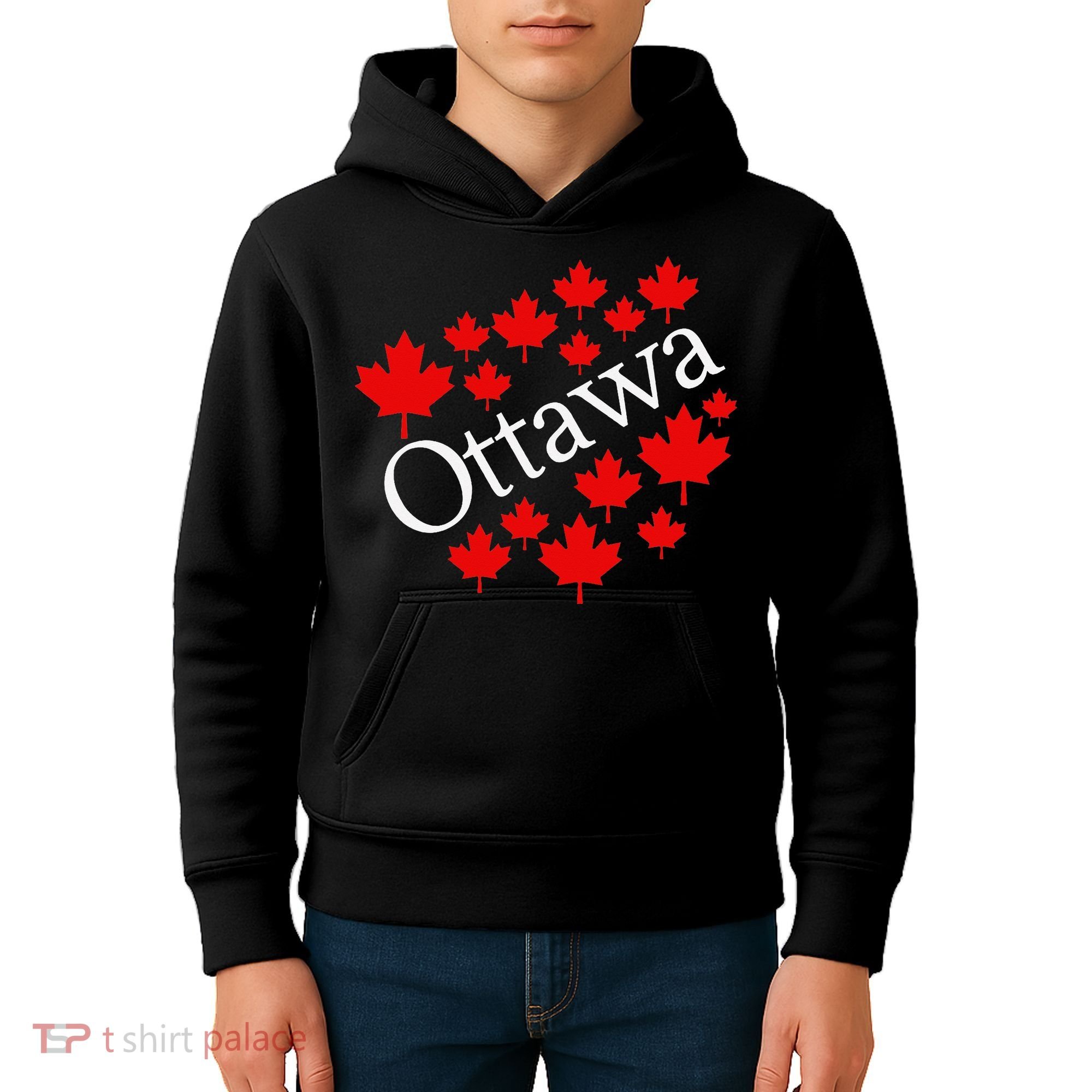 Ottawa Canada Maple Leaf Graphic Kids Hoodie