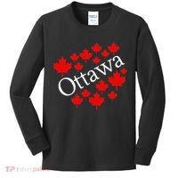 Ottawa Canada Maple Leaf Graphic Kids Long Sleeve Shirt thumb 0