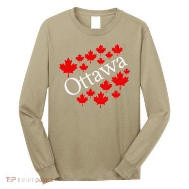 Ottawa Canada Maple Leaf Graphic Long Sleeve Shirt