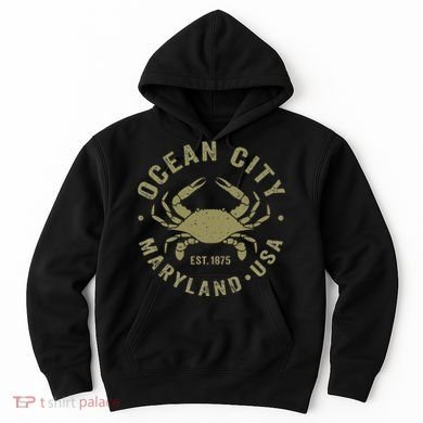 Ocean City Maryland Crab Retro Throwback Hoodie