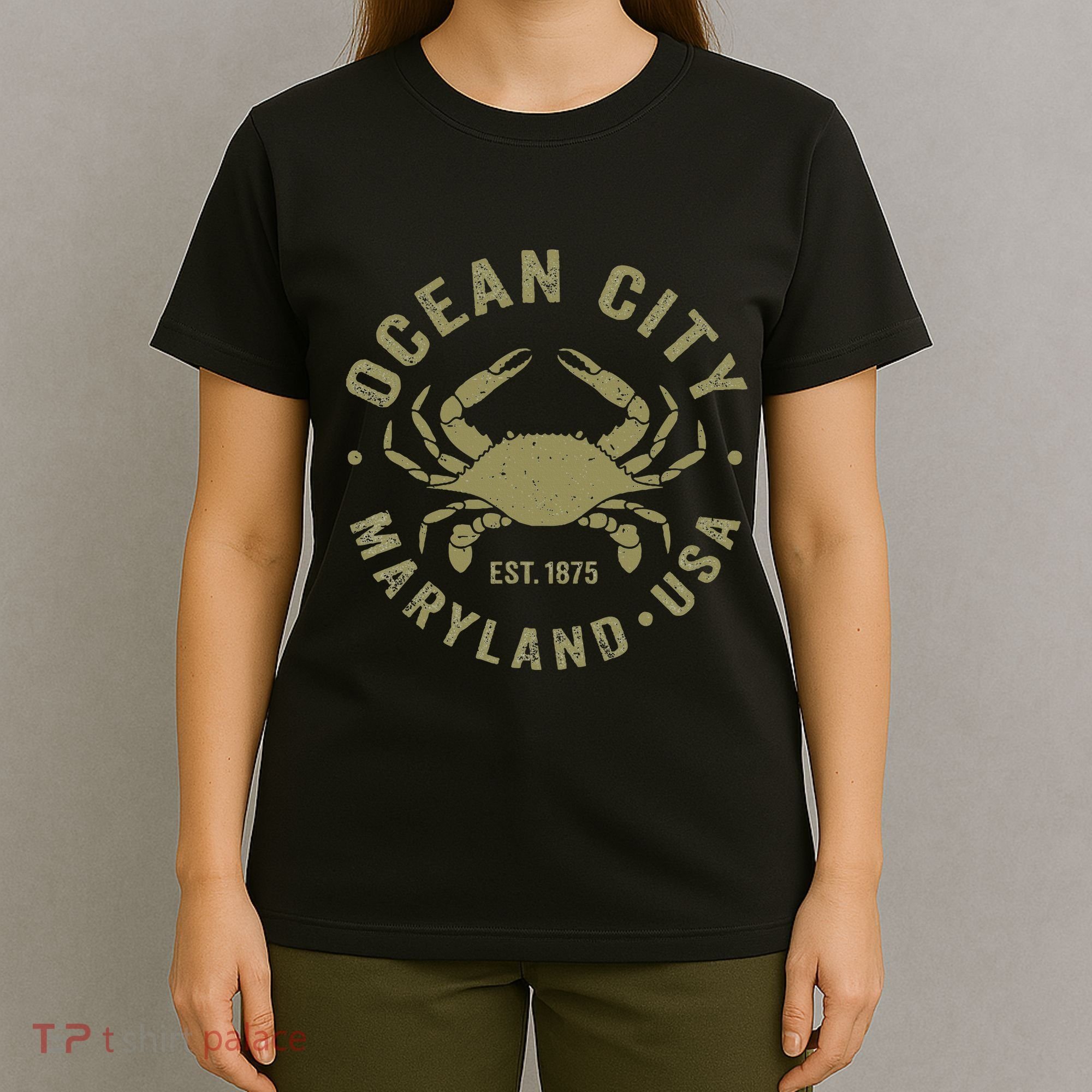 Ocean City Maryland Crab Retro Throwback T-Shirt