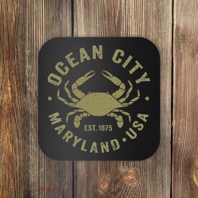 Ocean City Maryland Crab Retro Throwback Coaster