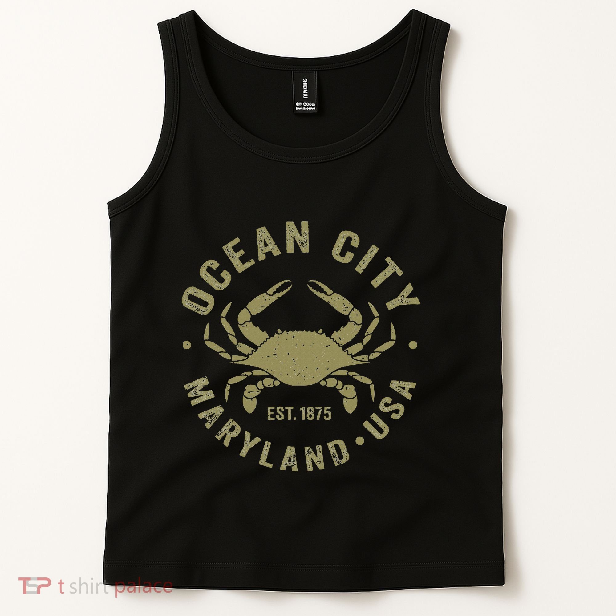 Ocean City Maryland Crab Retro Throwback Tank Top