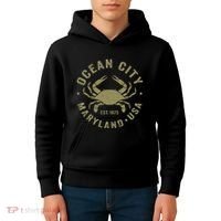 Ocean City Maryland Crab Retro Throwback Kids Hoodie thumb 4