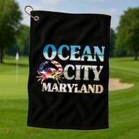 Ocean City Maryland Beach Vacation Golf Towel thumb 1