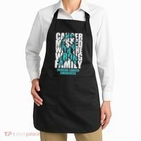 Ovarian Cancer Messed With The Wrong Family Teal Ribbon Gift Apron thumb 2
