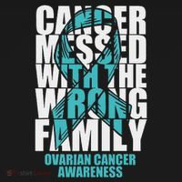 Ovarian Cancer Messed With The Wrong Family Teal Ribbon Gift Polo thumb 3
