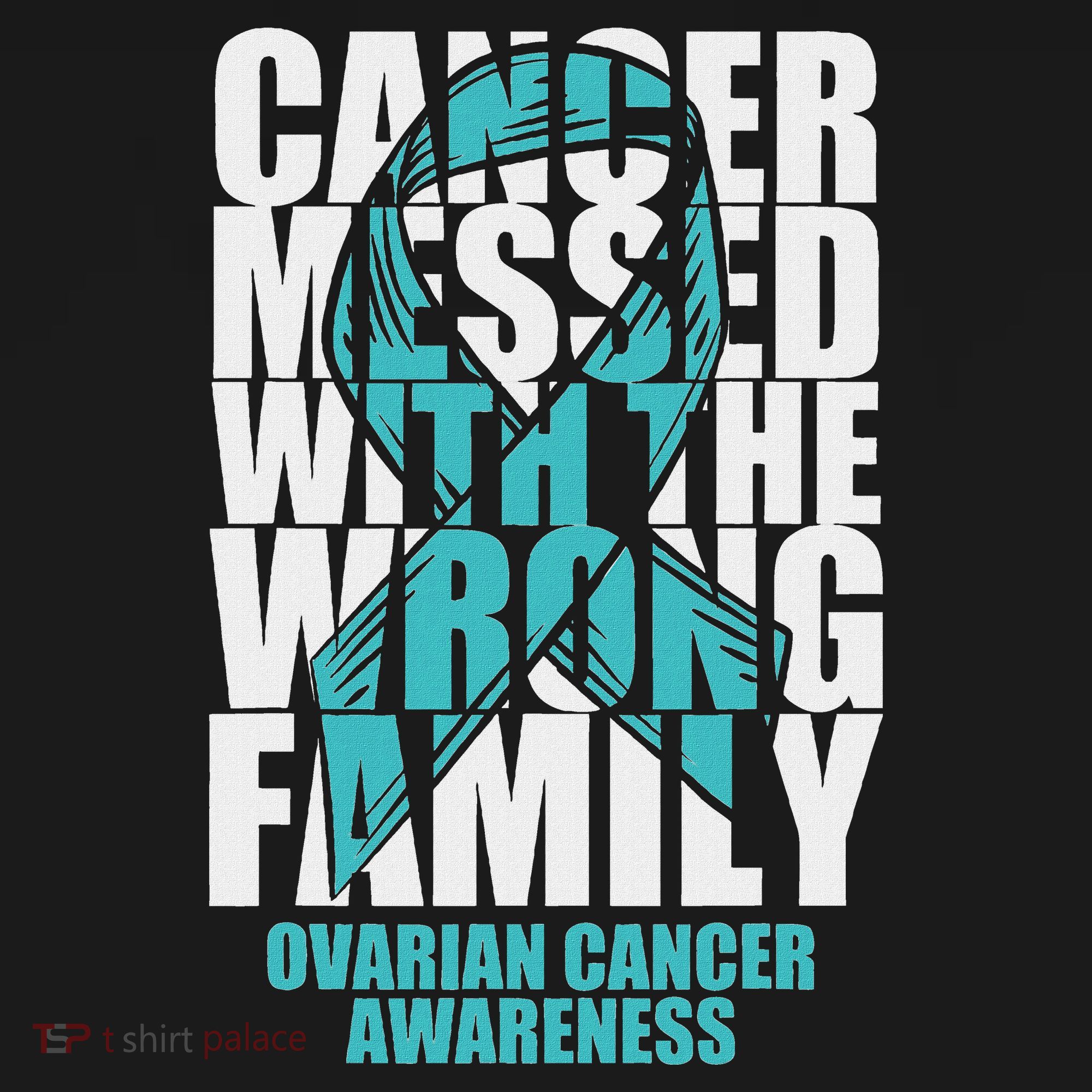 Ovarian Cancer Messed With The Wrong Family Teal Ribbon Gift Women's Hoodie