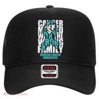 Ovarian Cancer Messed With The Wrong Family Teal Ribbon Gift Hat thumb 0