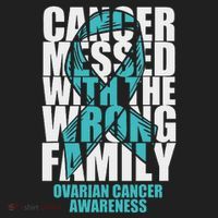 Ovarian Cancer Messed With The Wrong Family Teal Ribbon Gift Hat thumb 2