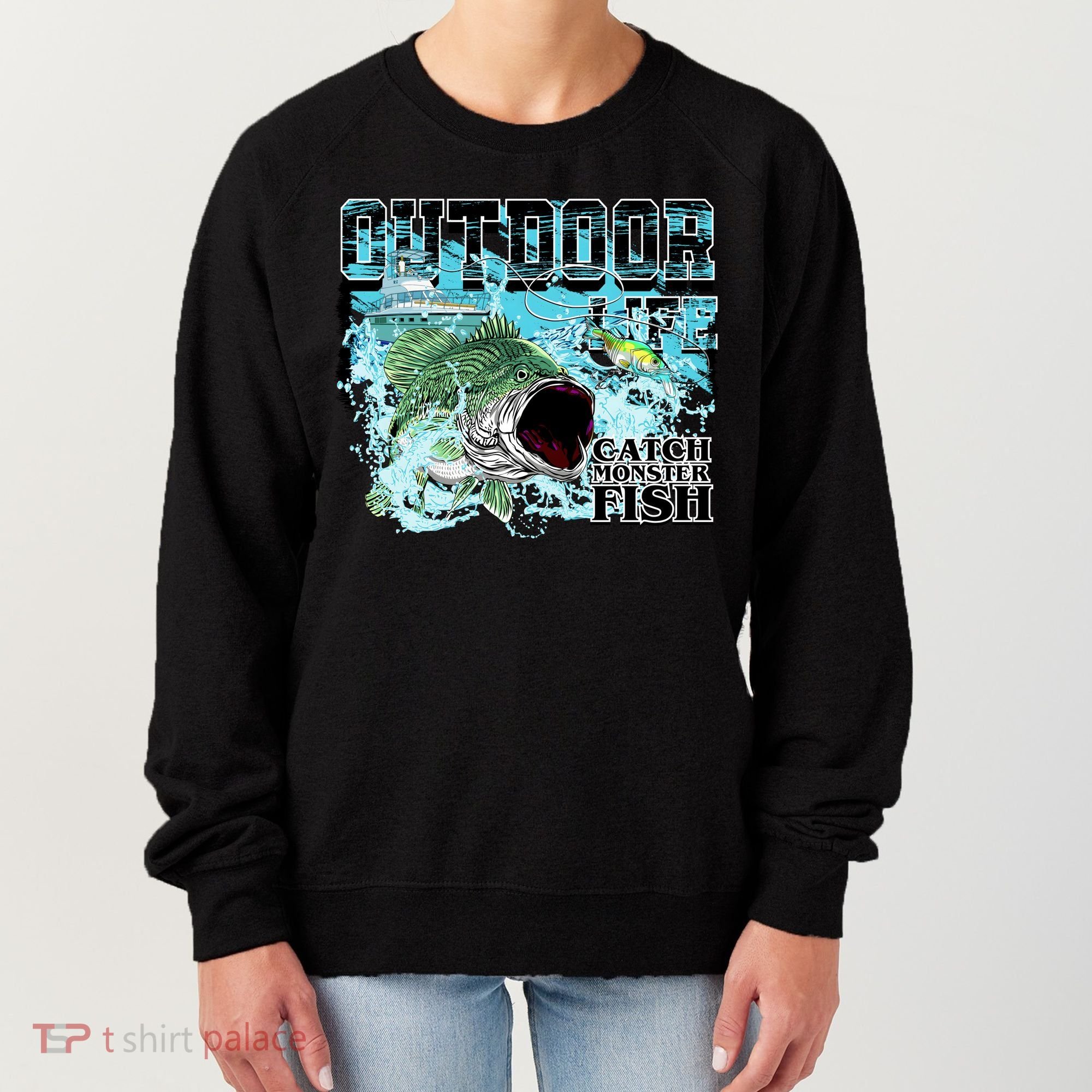 Outdoor Catch Monster Fish Large Mouth Women's Sweatshirt