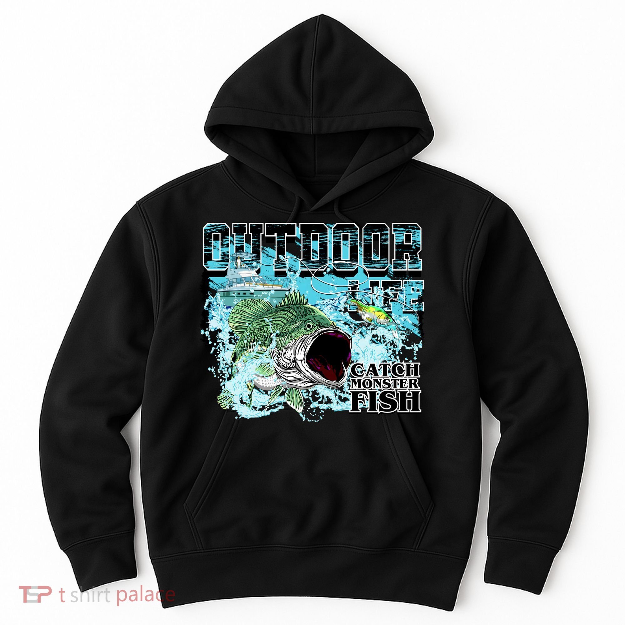 Outdoor Catch Monster Fish Large Mouth Hoodie