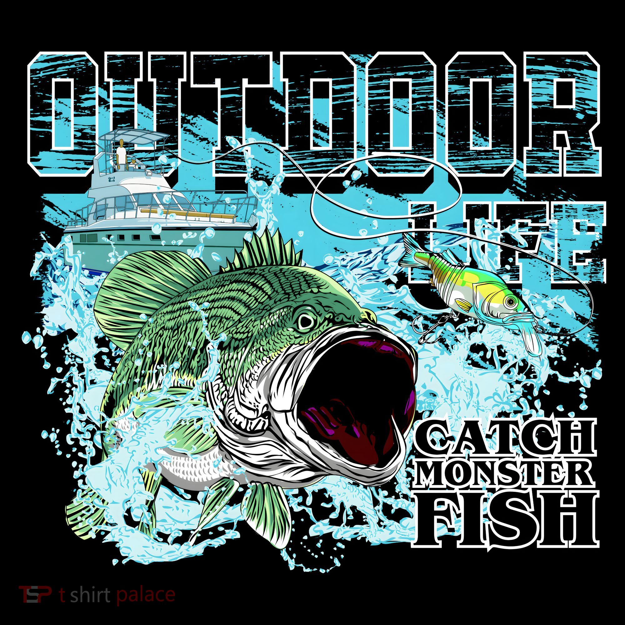Outdoor Catch Monster Fish Large Mouth Sweatshirt