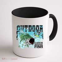 Outdoor Catch Monster Fish Large Mouth Coffee Mug thumb 1