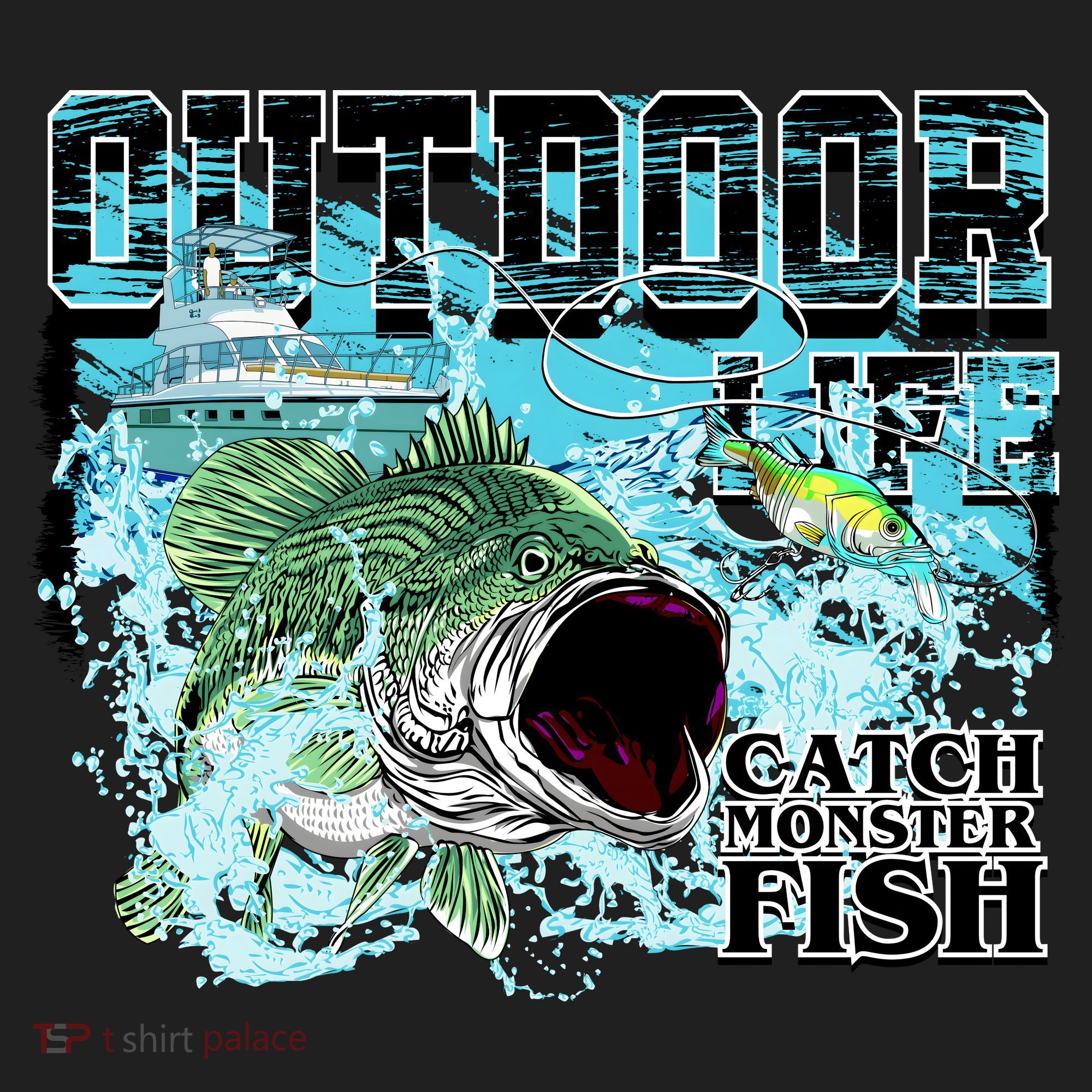 Outdoor Catch Monster Fish Large Mouth Beanie