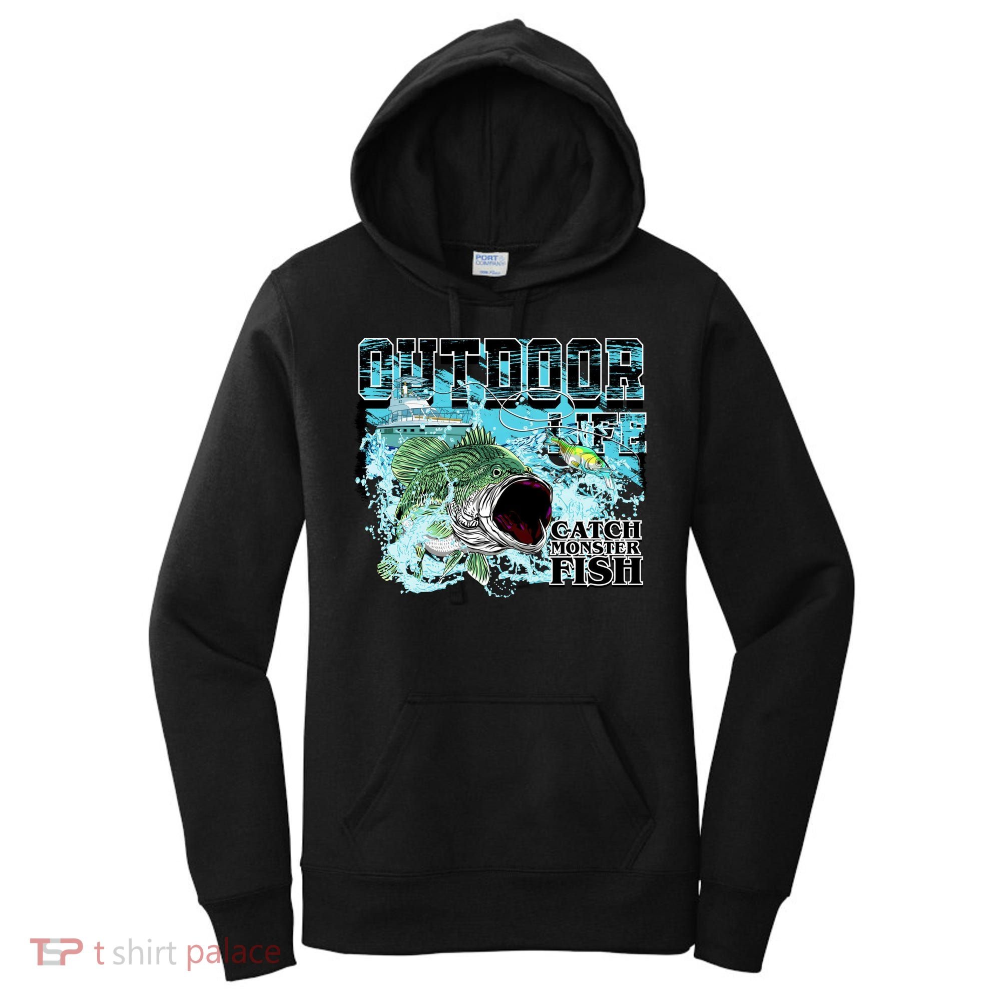 Outdoor Catch Monster Fish Large Mouth Women's Hoodie