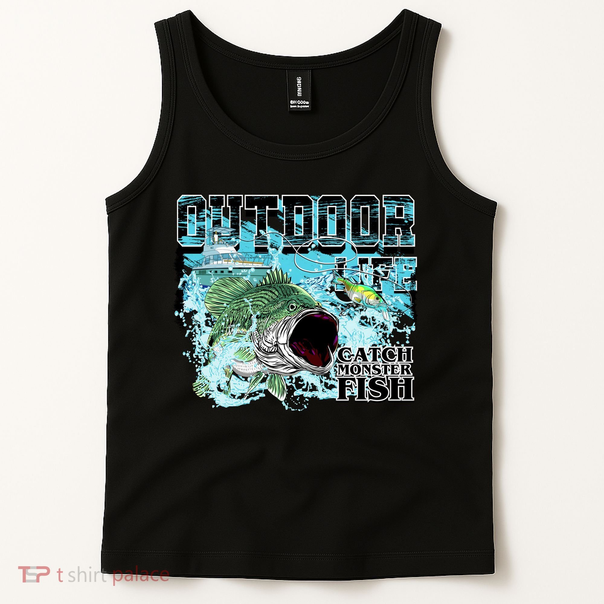 Outdoor Catch Monster Fish Large Mouth Tank Top