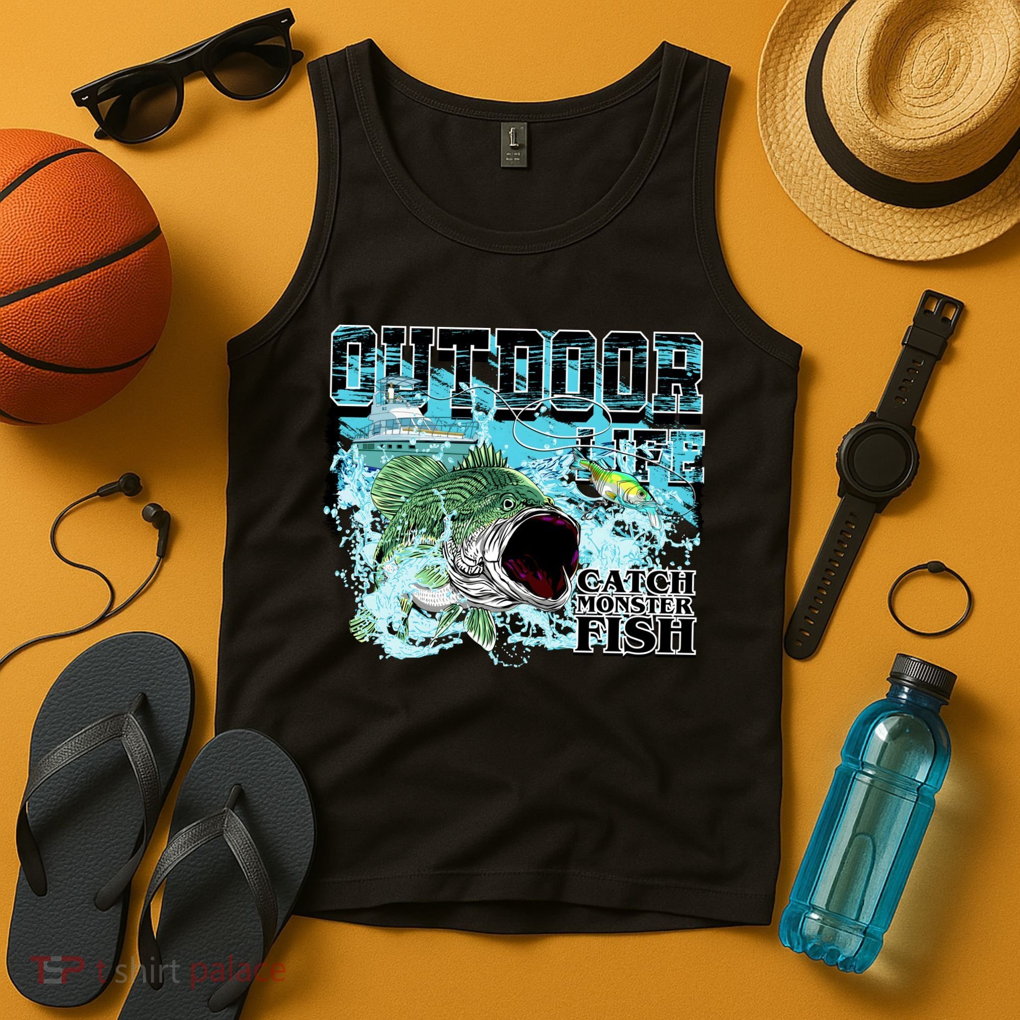 Outdoor Catch Monster Fish Large Mouth Tank Top