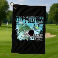 Outdoor Catch Monster Fish Large Mouth Golf Towel thumb 1