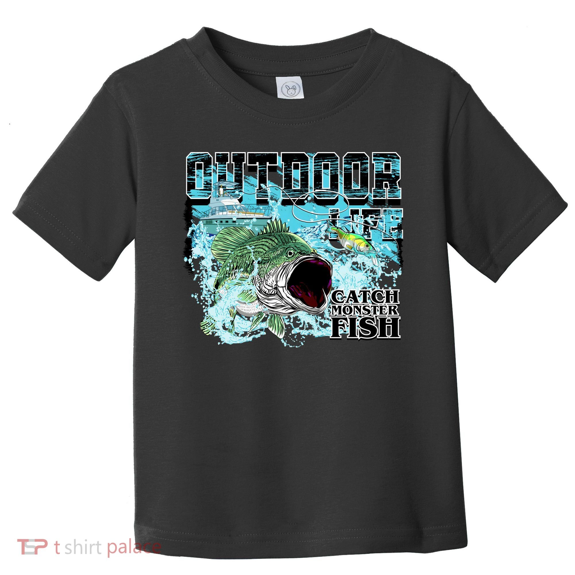 Outdoor Catch Monster Fish Large Mouth Toddler T-Shirt