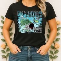 Outdoor Catch Monster Fish Large Mouth Women's T-Shirt thumb 2