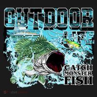 Outdoor Catch Monster Fish Large Mouth Kids Sweatshirt thumb 2