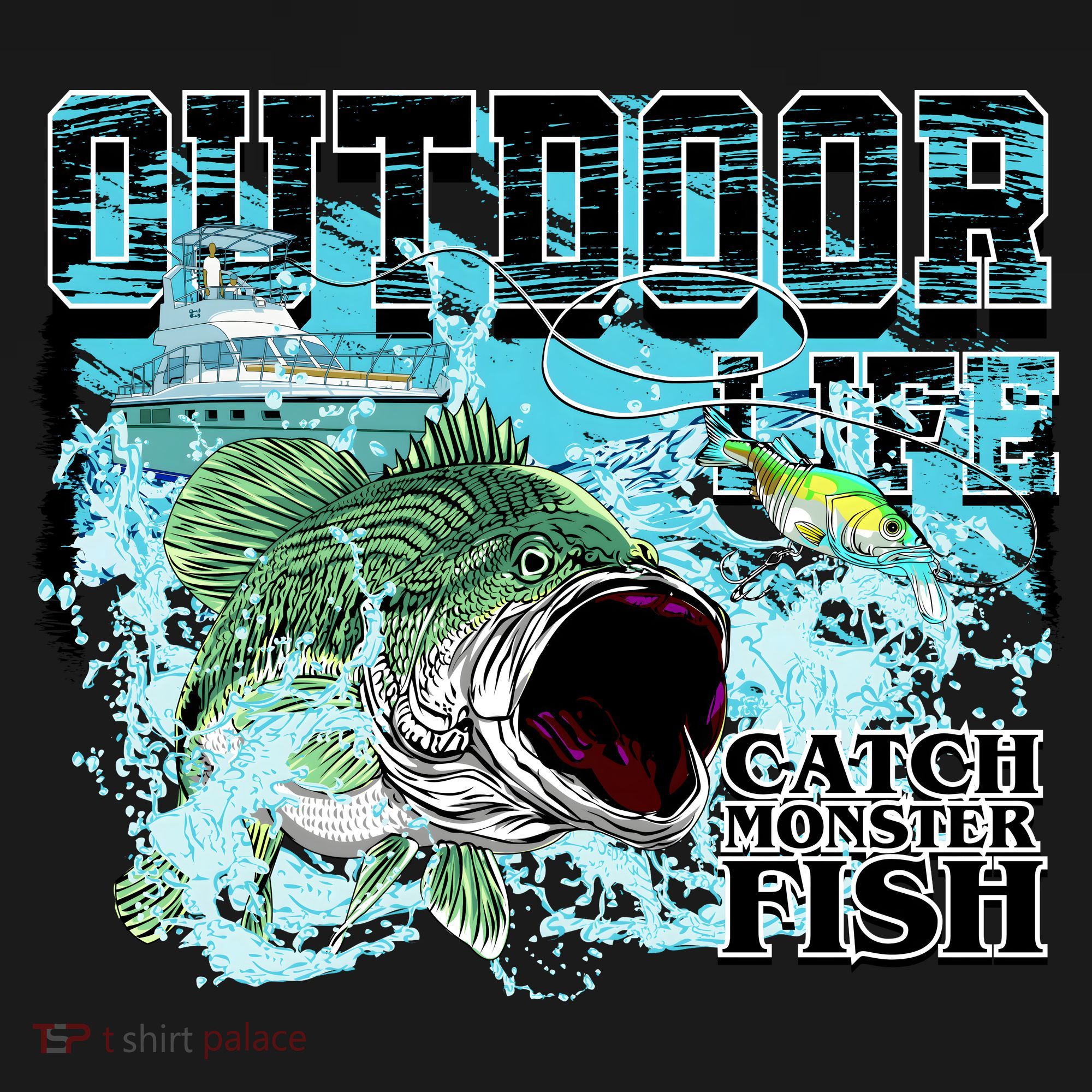 Outdoor Catch Monster Fish Large Mouth Kids Sweatshirt
