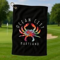 Ocean City Maryland Crab Tie Dye Summer Vacation Golf Towel thumb 1