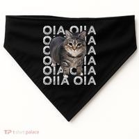 Oia Cat Meme I Wake Up Engage In Tomfoolery Oiia Cat Spinnin USA-Made Doggie Bandana thumb 0